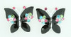 S butterfly big black stone stud