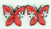 S butterfly big red stone stud