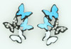 S multi butterfly blue stone stud