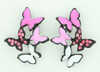 S multi butterfly pink stone stud