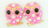 S owl big pink stone stud