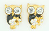 S owl eye black stone stud