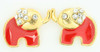 S elephant red stone stud