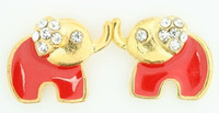 S elephant red stone stud