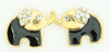 S elephant black stone stud