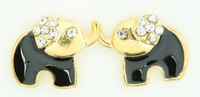 S elephant black stone stud