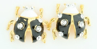 S ladybug black stone stud