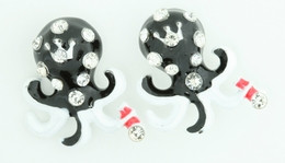 S octopus black stone stud