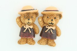 C bear hello brown colorful stud