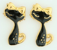 C cat body black-gold colorful stud