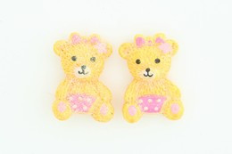 C bear bow colorful stud