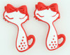 C cat body red colorful stud