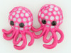 C octopus d-pink colorful stud