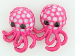 C octopus d-pink colorful stud