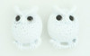 C owl round white colorful stud