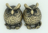 C owl Round koper colorful stud