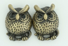 C owl Round koper colorful stud