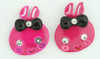 C cute bunny pink colorful stud