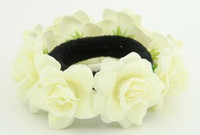 F cream flower universal hair tie and bracelet
