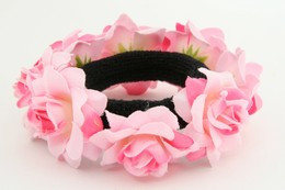 F L-pink flower universal hair tie and bracelet