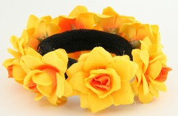 F yellow flower universal hair tie and bracelet