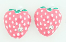 S strawberry pink stone stud