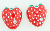 S strawberry red stone stud