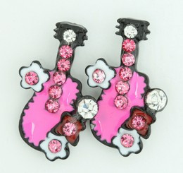 S guitar pink stone stud