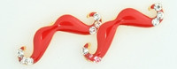 S mustache red stone stud