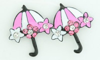S umbrella pink stone stud