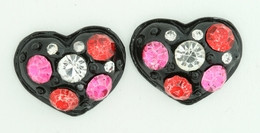 S heart stone stud