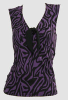 Front - V zebra purple classic top pin up