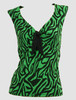 Front - V zebra green classic top pin up