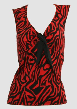 Front - V zebra red classic top pin up