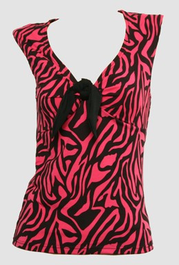 Front - V zebra pink classic top pin up