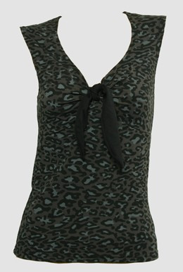 Front - V leopard grey classic top pin up