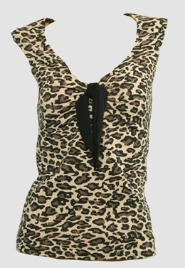 Front - V leopard brown classic top pin up