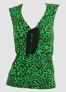 Front - V leopard green classic top pin up