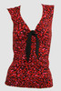 Front - V leopard red classic top pin up