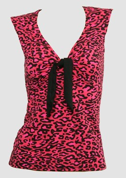 Front - V leopard pink classic top pin up