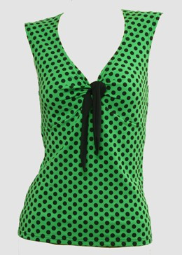 Front - V dot L green classic top pin up