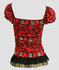 Back - Skull rose red classic top pin up