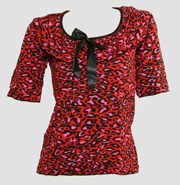Front - Leopard red classic top pin up