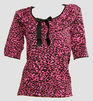 Front - F leopard pink classic top pin up