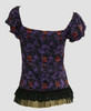 Back - L skull rose purple classic top pin up