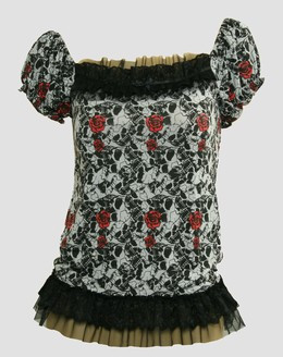 Front - L skull rose L-grey classic top pin up