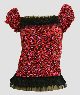 Front - L leopard red classic top pin up