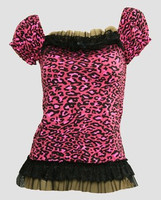 Front - L leopard pink classic top pin up