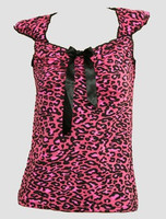 Front - B leopard pink classic top pin up
