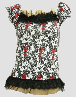 Front - L skull rose white classic top pin up